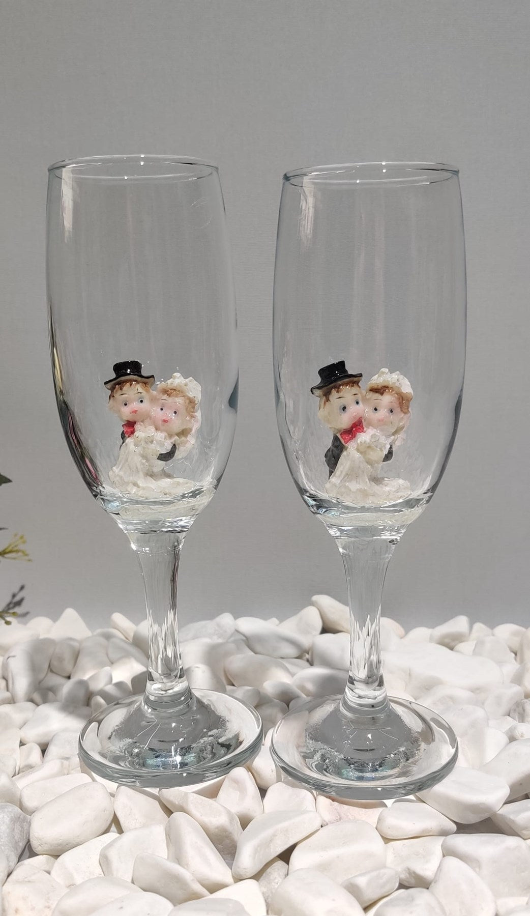 KİRLİNOVA® GELİN DAMAT FİGÜRLÜ 2'Lİ MEŞRUBAT BARDAĞI