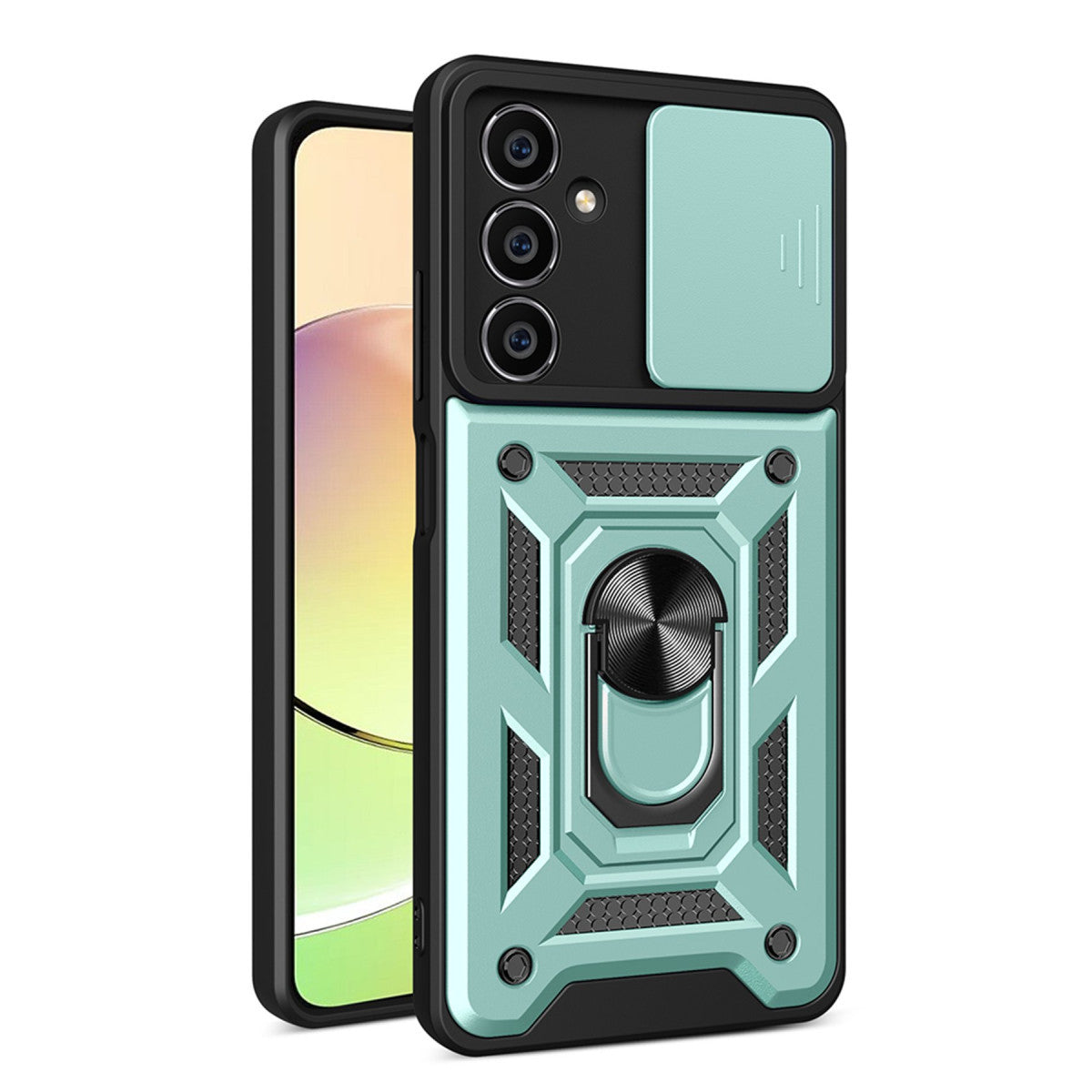 Galaxy A25 5G Kılıf Pars Lens Yüzüklü Silikon - Yeşil
