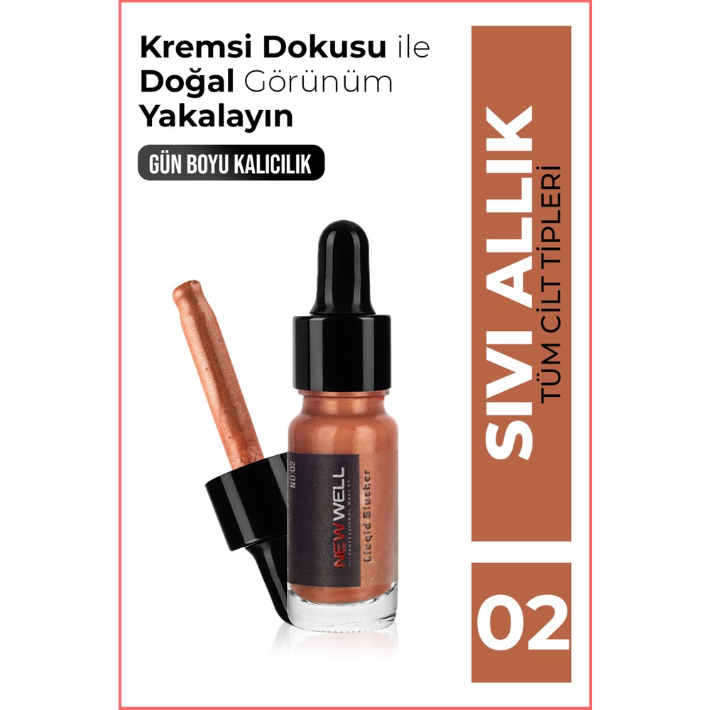 Turuncu Kremsi Doku Işıltılı Etki ile Sıvı Allık