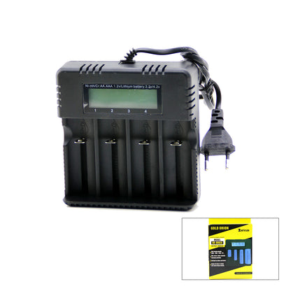 4 Yuvalı Li-ion Pil Şarj Cihazı 3000mA 4.2V (18650/26650/16340 Uyumlu)