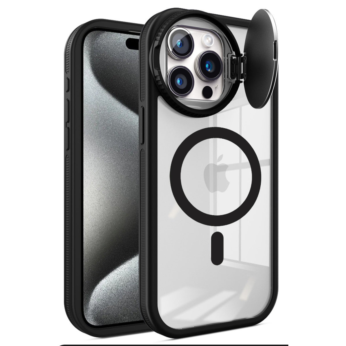 iPhone 14 Pro Max Kılıf Teleskop Lens Magsafe Silikon Kapak - Siyah