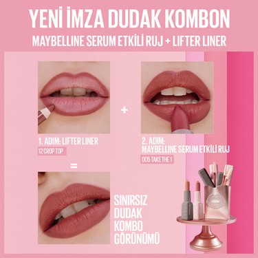 Maybelline New York Serum Etkili Hyalüronik Asit ve Besleyici Yağ Içeren Ruj - 005 Take The