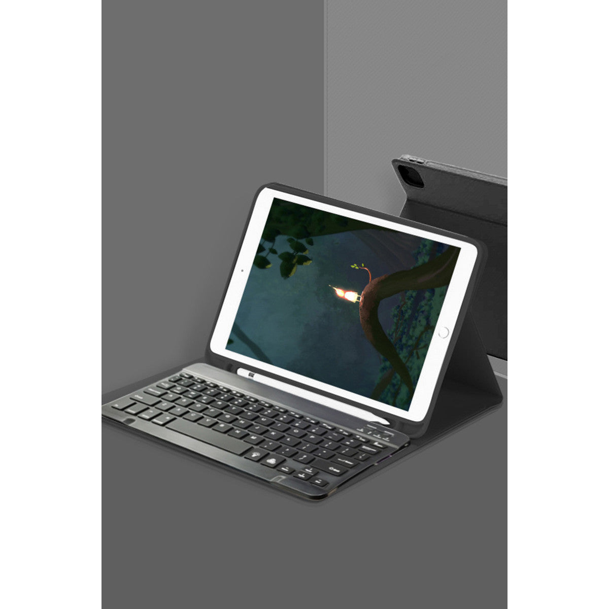 iPad 10.2 (9.nesil) Kılıf KC01 Smart Klavyeli Tablet Kılıfı - Siyah