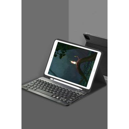 iPad 10.2 (9.nesil) Kılıf KC01 Smart Klavyeli Tablet Kılıfı - Siyah