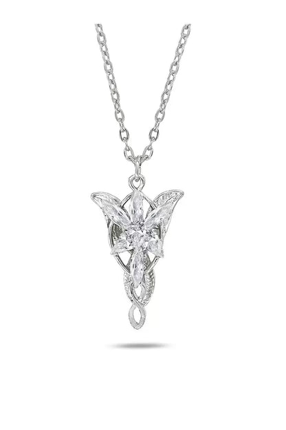 Kolye Gümüş Kaplama Evenstar Akşam Yıldızı Arwen Tasarım Kadın Zirkon Taşlı Zincirli