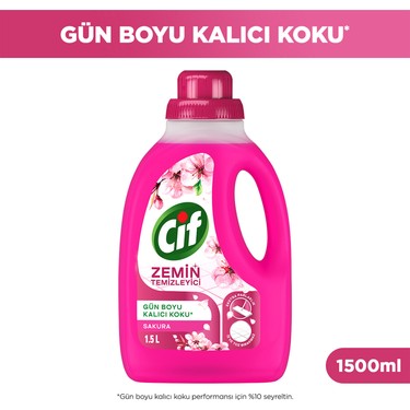 1500 ml Sakura Zemin Temizleyici, Kalıcı Koku ve Ekstra Parlaklık