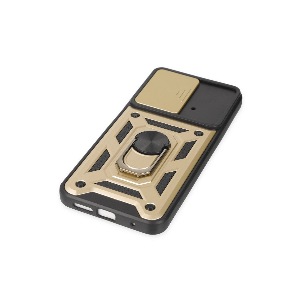Poco M4 Pro 4G Kılıf Pars Lens Yüzüklü Silikon - Gold