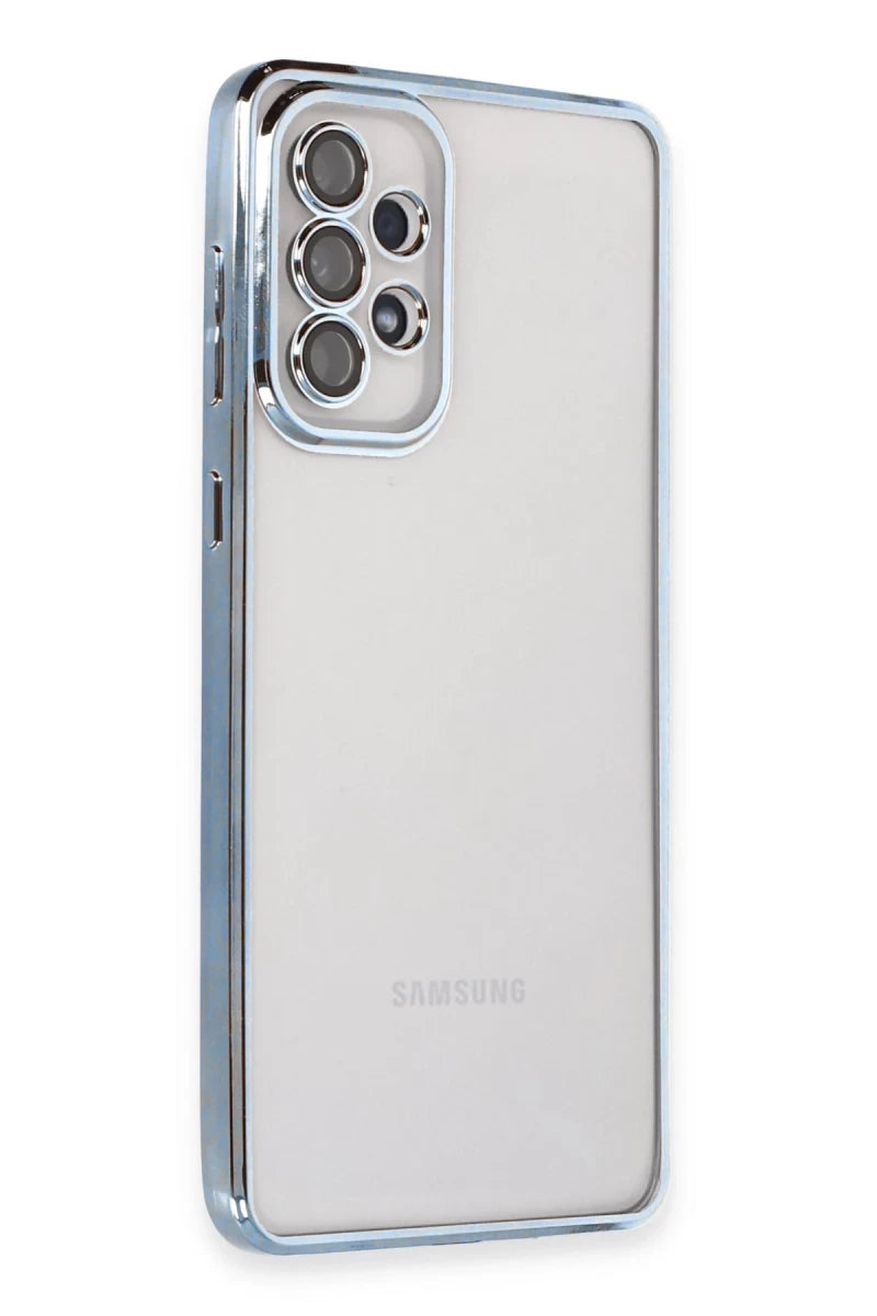 Galaxy A73 5G Kılıf Razer Lensli Silikon - Açık Mavi