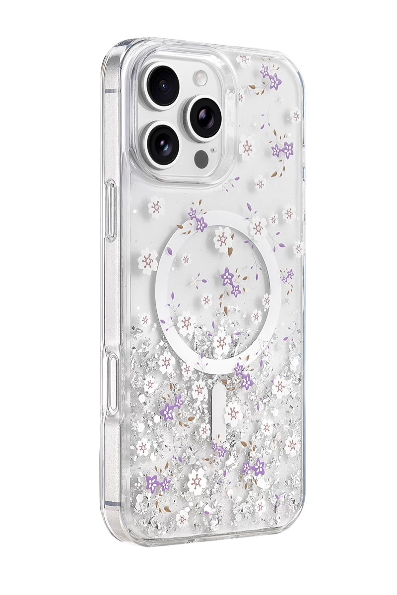 Onegif iPhone 16 Pro Max Misk Simli Magsafe Kapak - Desen 2