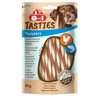 Tasties Twisters Tavuklu ve Balıklı Burgu Köpek Ödülü 85 Gr