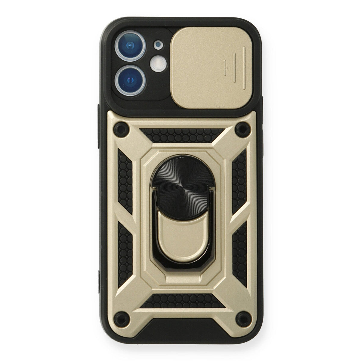 iPhone 12 Mini Kılıf Pars Lens Yüzüklü Silikon - Gold