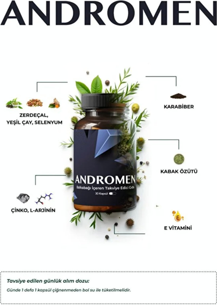 Andromen Erkeklere Kendini Yeniden Keşfet Desteği 30lu x 1 Adet+Geisah Masaj Yağı ile