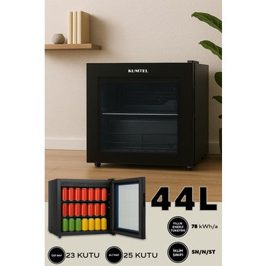 44L Mini Buzdolabı E Enerji Sınıfı ile Büro Tipi Kullanım