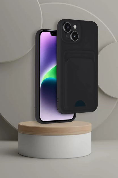 iPhone 14 Kılıf Kelvin Kartvizitli Silikon - Kırmızı
