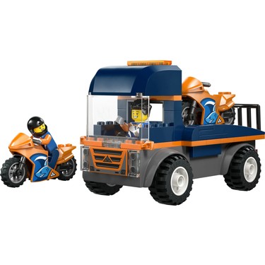 4 yaş ve üzeri çocuklar için motosiklet taşıyıcı set - 2 minifigür içeren