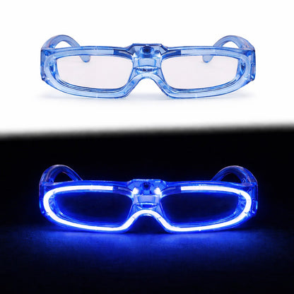 Mavi LED Işıklı Parti Gözlüğü 3 Modlu? Glow & Gece Eğlence Gözlüğü