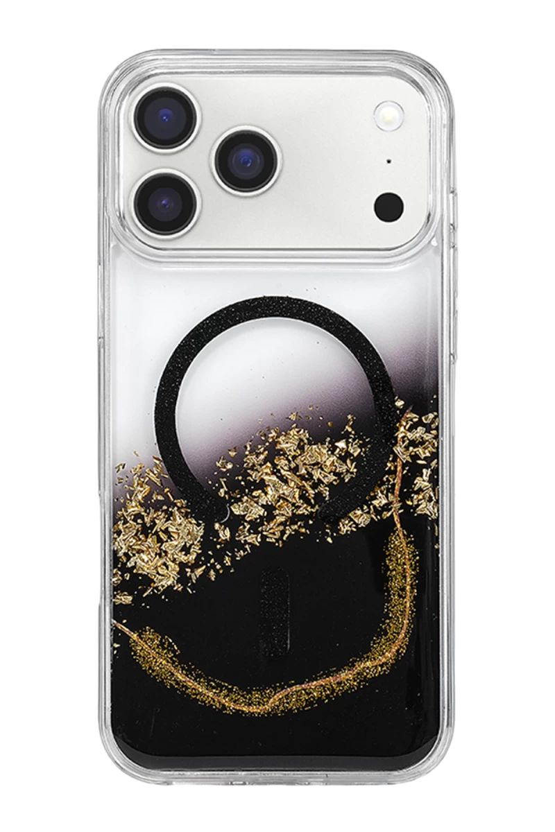 Onegif iPhone 17 Pro Lotus Simli Magsafe Kapak - Siyah