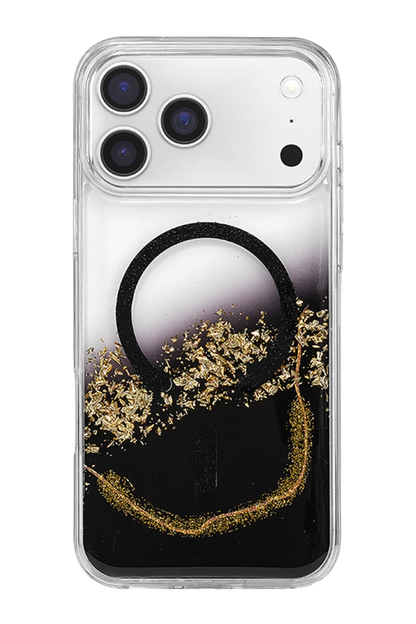 Onegif iPhone 17 Pro Lotus Simli Magsafe Kapak - Siyah