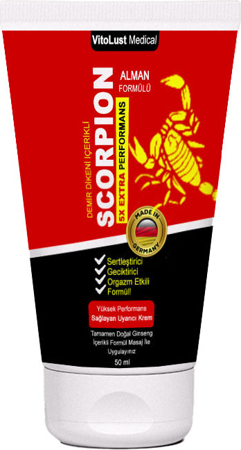 Scorpion 50 ml Maximum Sertleşmenize, Gecikmenize ve Orgazmınızı Etkilemeye Krem