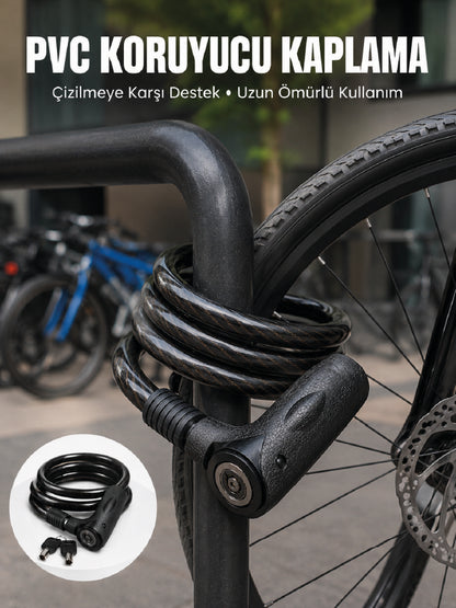 24 mm Kalın Çelik Halat ile Motosiklet ve Bisikletiniz İçin Güçlü Güvenlik