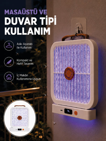 Şarjlı UV Işıklı Sinek Öldürücü Cihaz Beyaz Elektrikli Sivrisinek Yok Edici