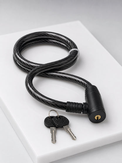 Bisiklet ve Scooter Kilidi 12 mm Çelik Halat 80 cm Anahtarlı Kilit PVC Koruyucu Kaplama 2 Anahtarlı Güvenlik Sistemi