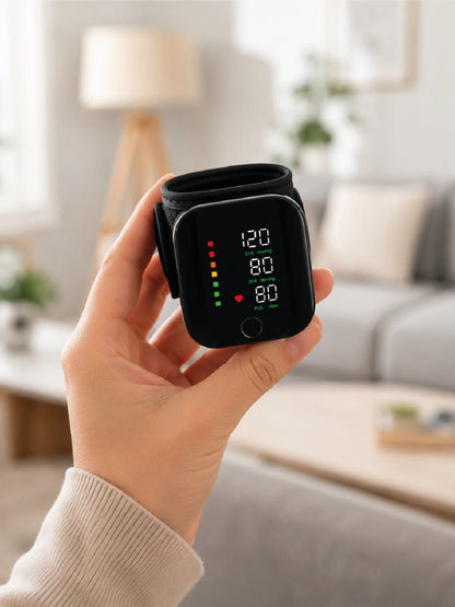 Şarjlı Bilekten Dijital Tansiyon Ölçer Geniş LCD Ekranlı