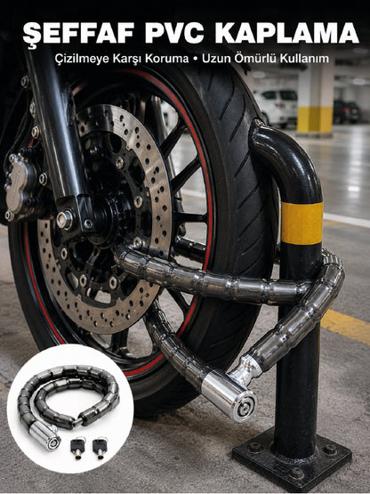 Şeffaf PVC Kaplamalı Dayanıklı Motosiklet ve Bisiklet Güvenlik Kilidi