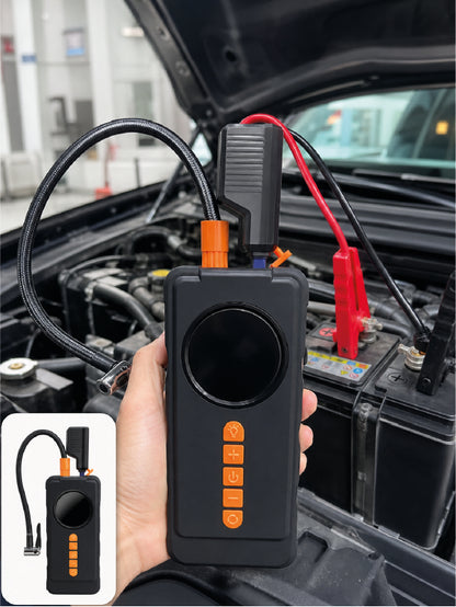 10000mAh Şarjlı Araç Kompresörü Akü Takviye Cihazı Powerbank Özellikli Dijital Lastik Şişirme Pompası