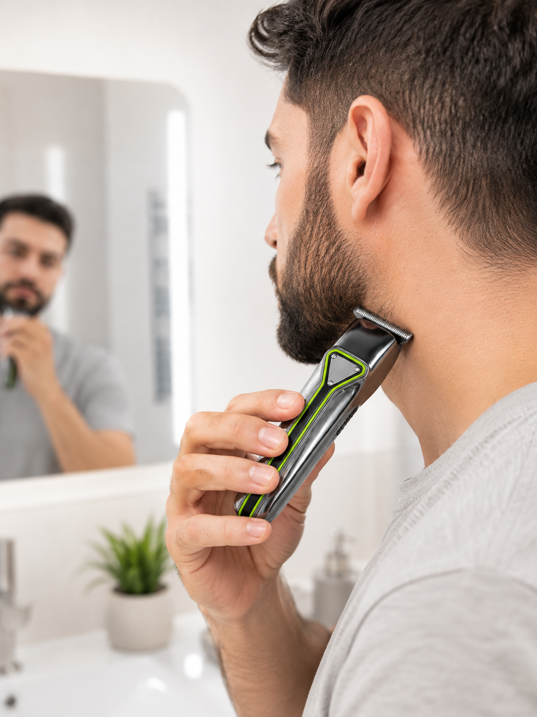 Erkek Saç Sakal Kesme Makinesi Profesyonel T Bıçaklı USB Şarjlı Ense Favori Düzeltme Makinesi
