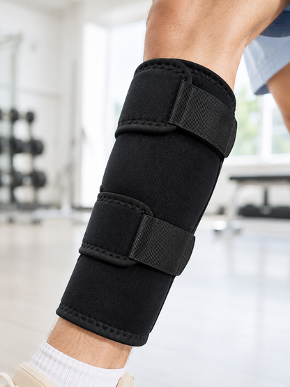 Ayarlanabilir Baldır Desteği Siyah Çift Bantlı Spor ve Yürüyüş Baldırlığı