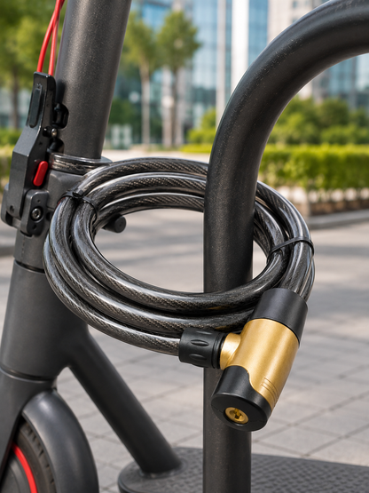 200 cm Uzun Çelik Kablo Kilidi Dayanıklı Anahtarlı Motor ve Bisiklet Kilidi