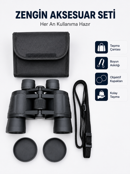 20x Büyütmeli Profesyonel Dürbün | HD Optik Lens Taşıma Çantalı ve Boyun Askılı
