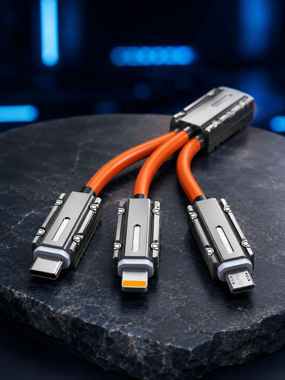 Çinko Alaşımlı Metal Konnektörlü Dayanıklı 6A Hızlı Şarj Kablosu