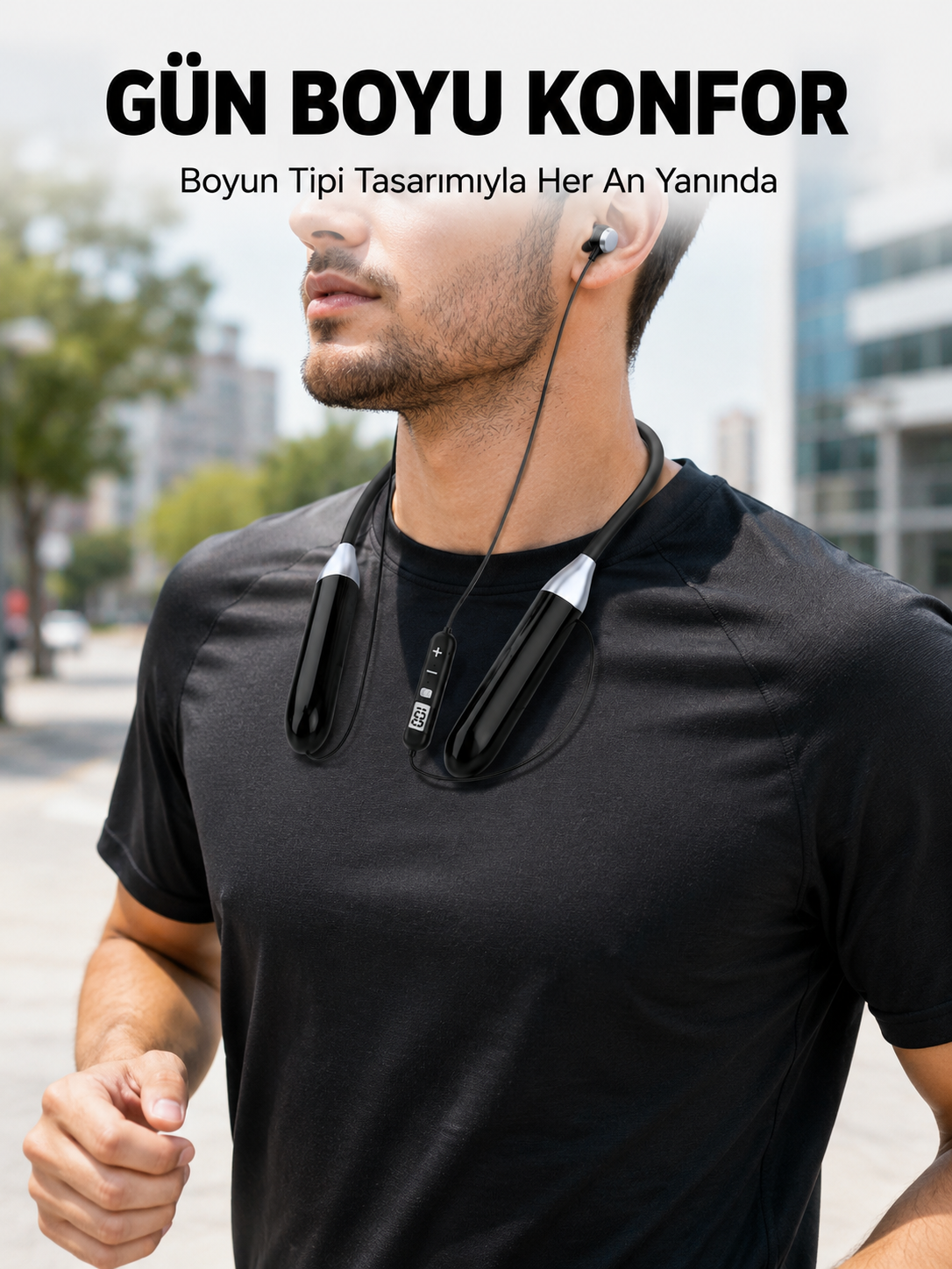 Boyun Tipi Bluetooth Kulaklık Kablosuz Mikrofonlu Uzun Kullanım Süreli Müzik ve Telefon Görüşme Kulaklığı