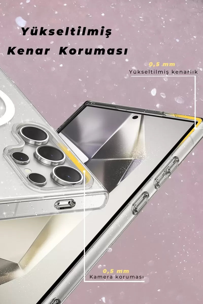 Galaxy S23 Ultra Kılıf Star Magsafe Kapak - Şeffaf