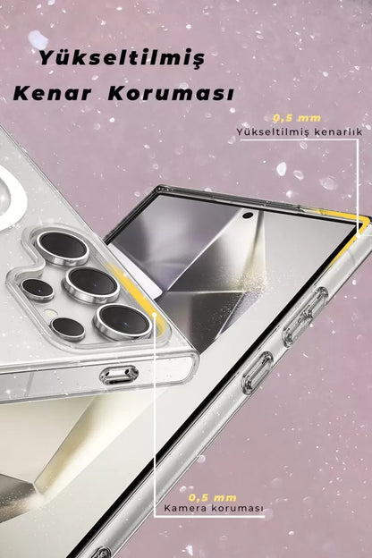 Galaxy S23 Ultra Kılıf Star Magsafe Kapak - Şeffaf