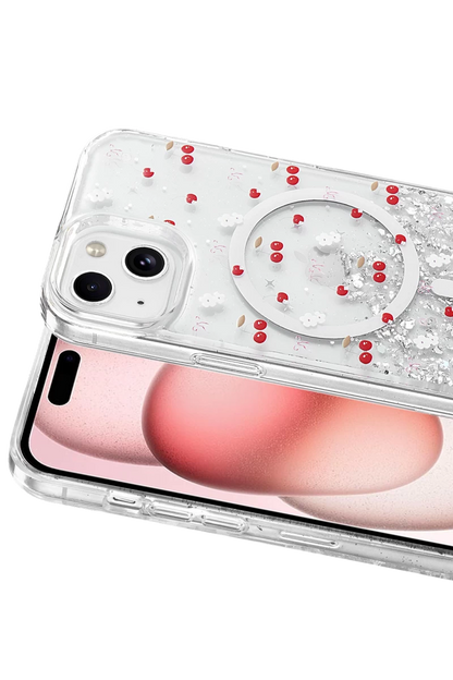 Onegif iPhone 14 Misk Simli Magsafe Kapak - Desen 5