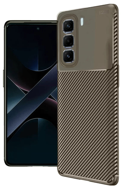 Hot 50 Pro Plus 4G Auto Focus Karbon Kapak - Kahverengi