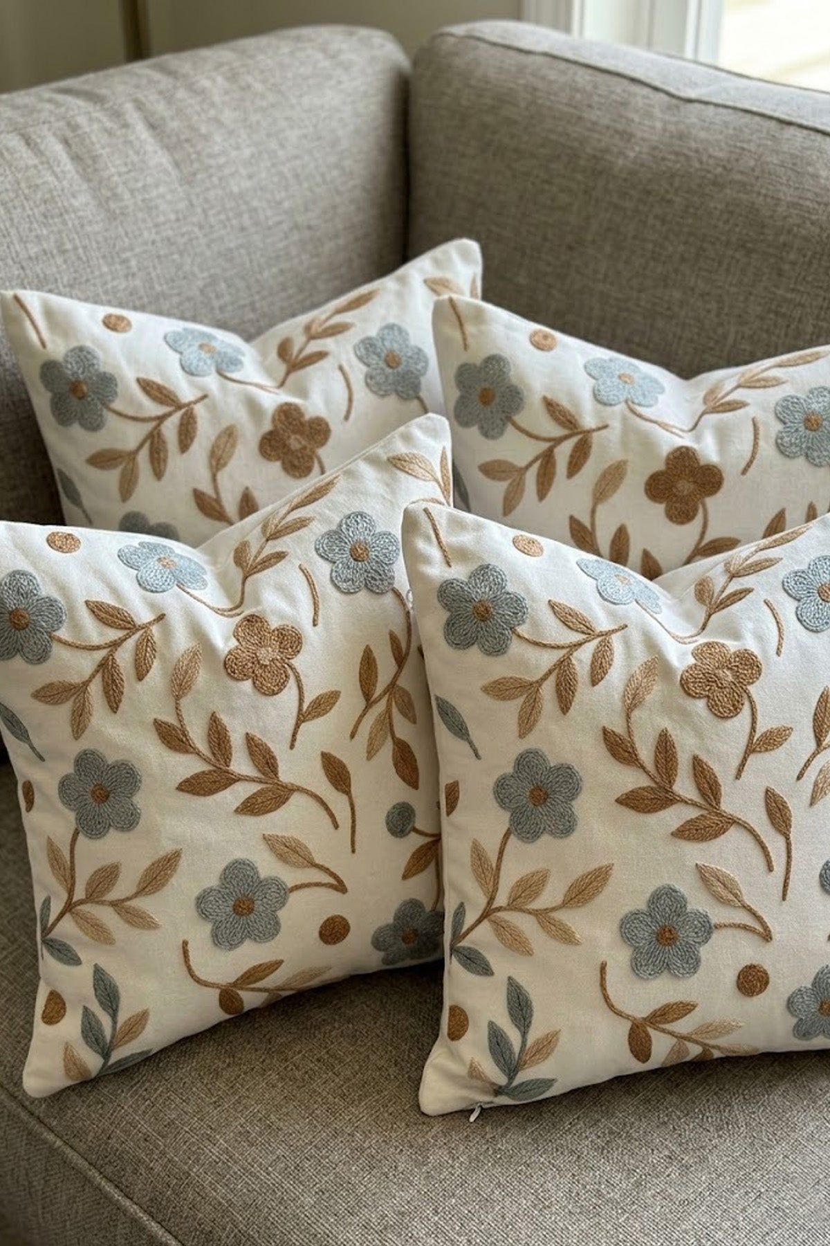 4lü Kırlent Kılıfı, Dijital Baskılı Çift Taraflı Kırlent Kılıfı 45x45cm