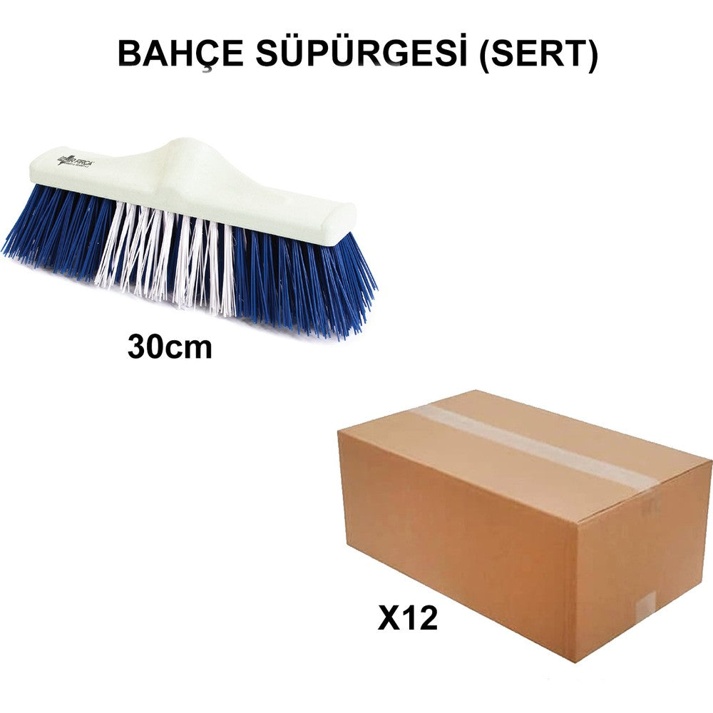 30 cm Sert Bahçe Süpürgesi, Toptan 12 Adet