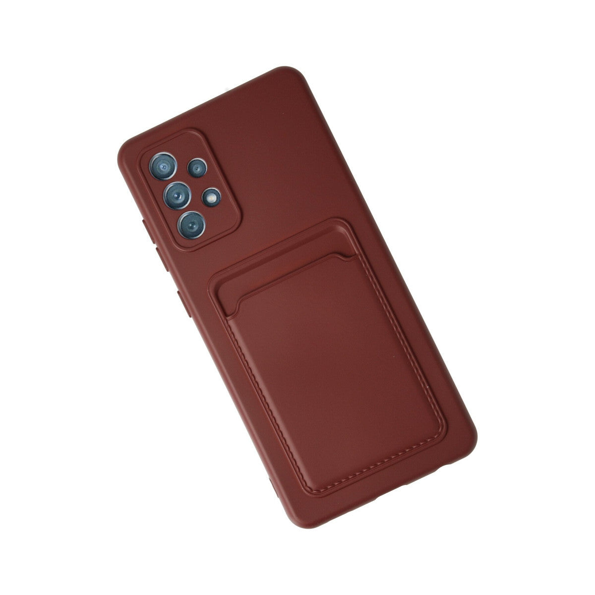 Galaxy A72 Kılıf Kelvin Kartvizitli Silikon - Bordo