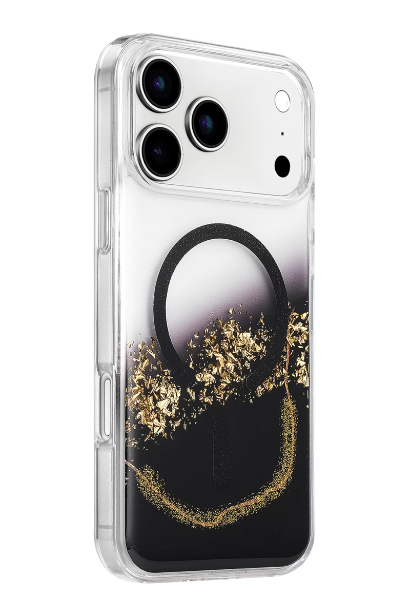 Onegif iPhone 17 Pro Lotus Simli Magsafe Kapak - Siyah