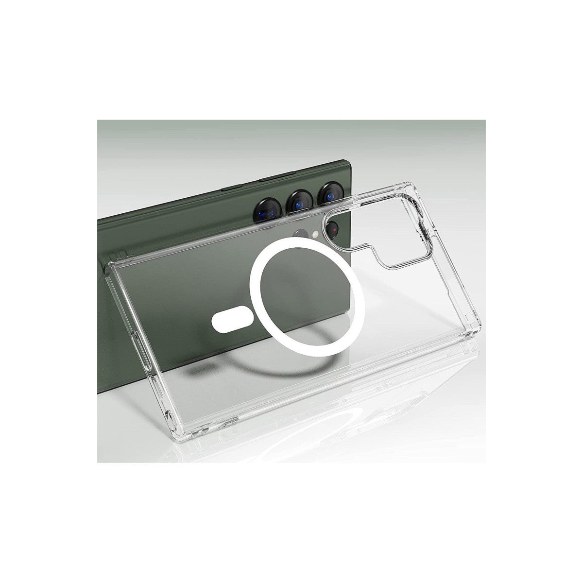 Galaxy S23 Ultra Kılıf Magneticsafe Şeffaf Silikon - Şeffaf