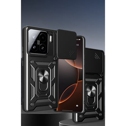 Mi 15 Pro Kılıf Pars Lens Yüzüklü Silikon - Siyah