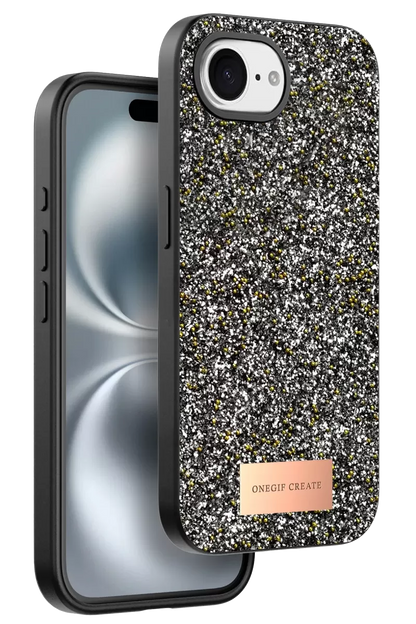 iPhone 16E Bright Simli Kapak - Gümüş