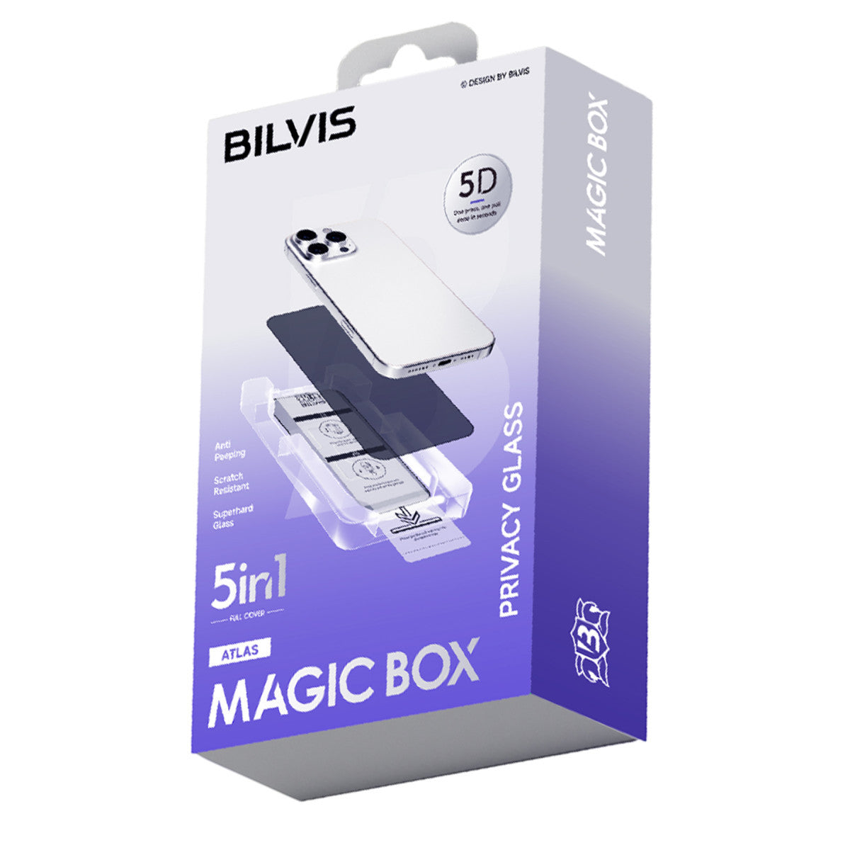 iPhone 14 Pro Max Bilvis 5in1 5D Magic Hayalet Cam Ekran Koruyucu - Siyah
