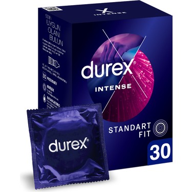 30 Adet Ekstra Uyarıcı Jelli Tırtıklı Prezervatif, Durex Kalitesinde