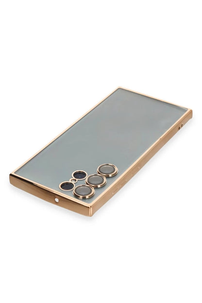 Galaxy S22 Ultra Kılıf Razer Lensli Silikon - Gold