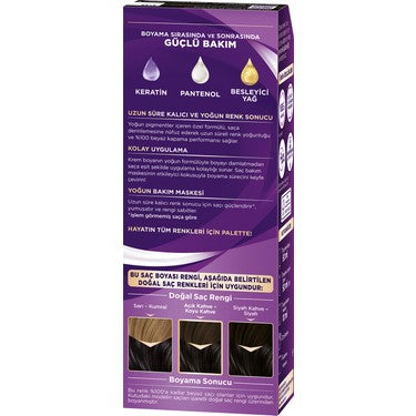 Siyah saç boyası, 115 ml, besleyici yağ içerir